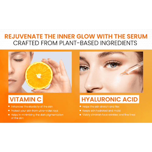 Bloom & Bliss Professional Face Serum With Vitamin C & Hyaluronic Acid | Reduce Fine Lines &